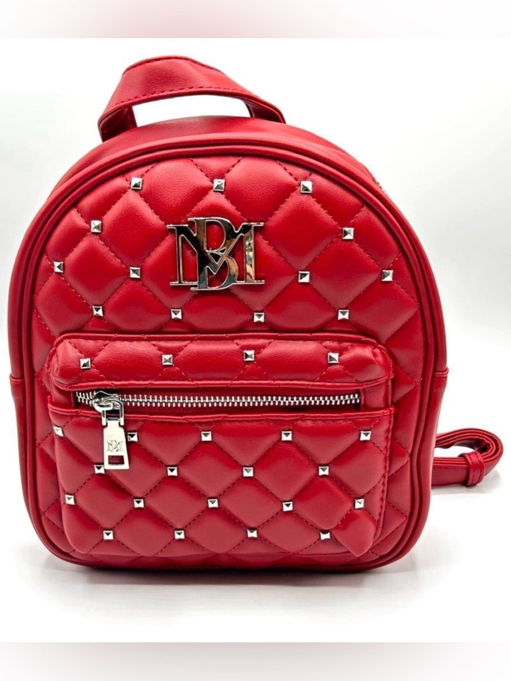 NWT Badgley Mischka Miniature Backpack with Silver Hardware (BMB-104 Red)